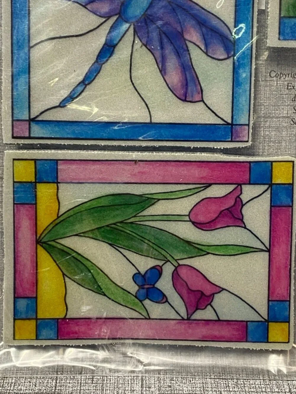 VTG NEW Stained Glass Gallery EZ Mount Rubber Stamps Hard To Find New Old Stock